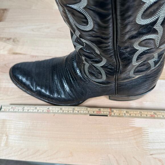 Tony Lama Black Label Lizard Cowboy Boots Men 11 B Western Exotic Leather main image 6
